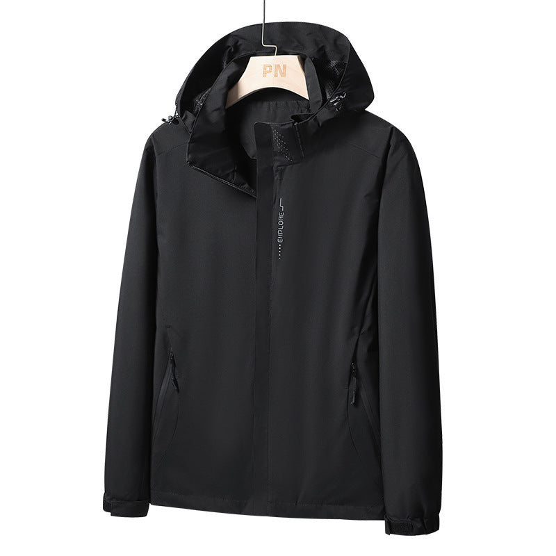 Herren Wasserdichte Softshell-Jacke mit Kapuze, Reißverschluss-Taschen und verstellbaren Bündchen Nord Taschen