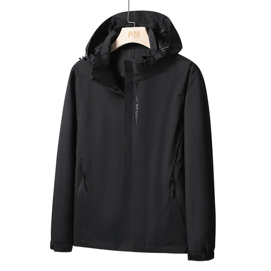 Herren Wasserdichte Softshell-Jacke mit Kapuze, Reißverschluss-Taschen und verstellbaren Bündchen Nord Taschen