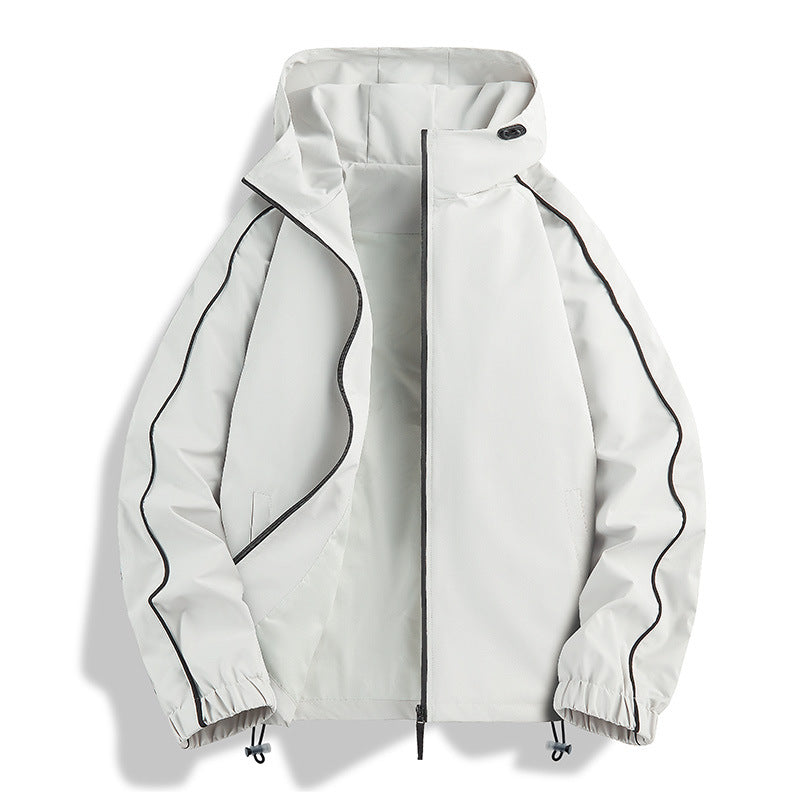 Unisex Leichte zweifarbige Wind- und Regenjacke mit Kapuze, Kordelzug und Reißverschlusstaschen Nord Taschen