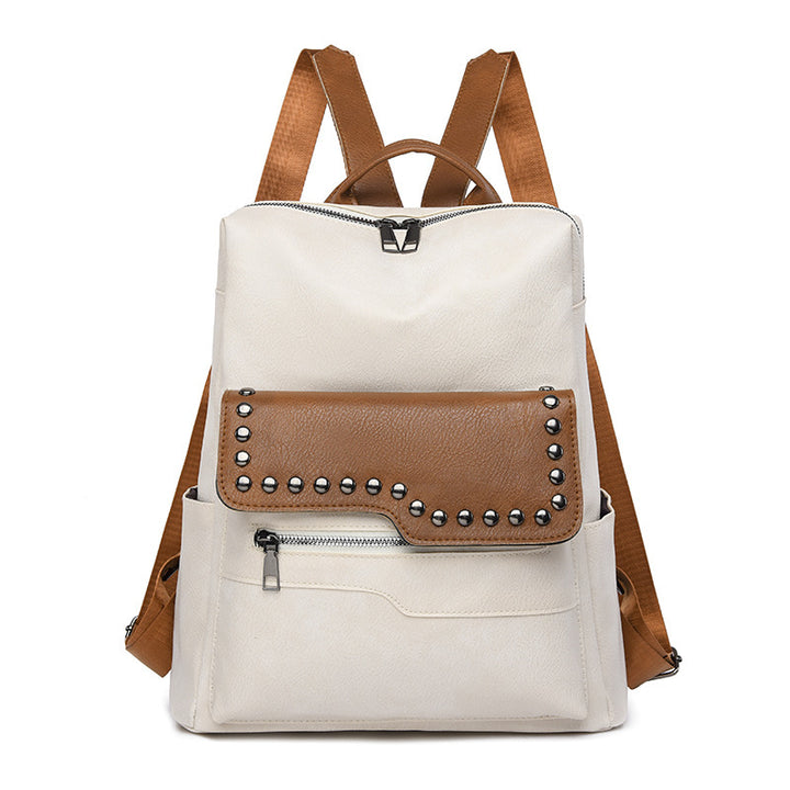 Damen eleganter Rucksack mit strukturiertem Kunstleder und stilvollen Nieten Nord Taschen