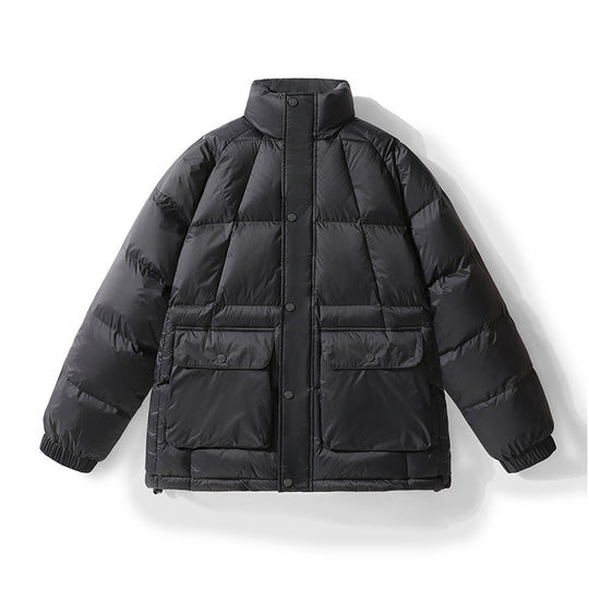Herren Wattierte Steppjacke mit hohem Stehkragen, Druckknopfblende & großen Pattentaschen Nord Taschen