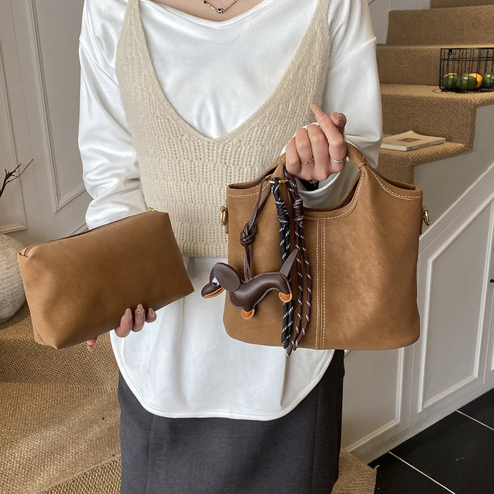 Damen geschmeidige Hobo-Tasche mit abnehmbarem Mini-Portemonnaie Nord Taschen