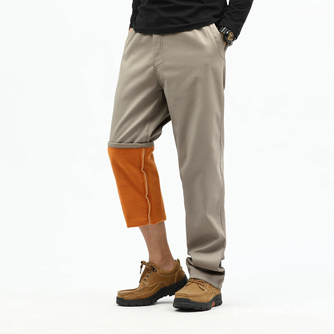 Herren Kontrast‑Futter Chino‑Jogger mit umgeschlagenem Fleecefutter und elastischem Bund Nord Taschen