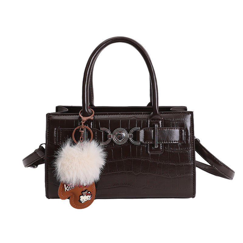Damen Handtasche aus strukturiertem Kunstleder mit abnehmbarem Anhänger Nord Taschen