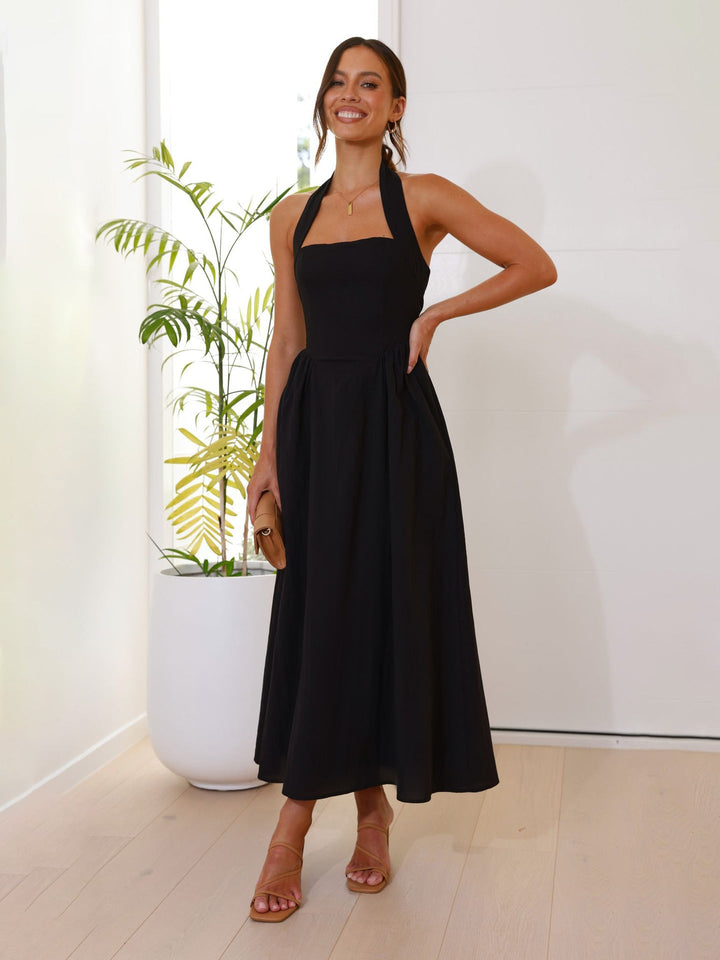 Damen Maxikleid mit schulterfreier Silhouette und eleganter Taillierung