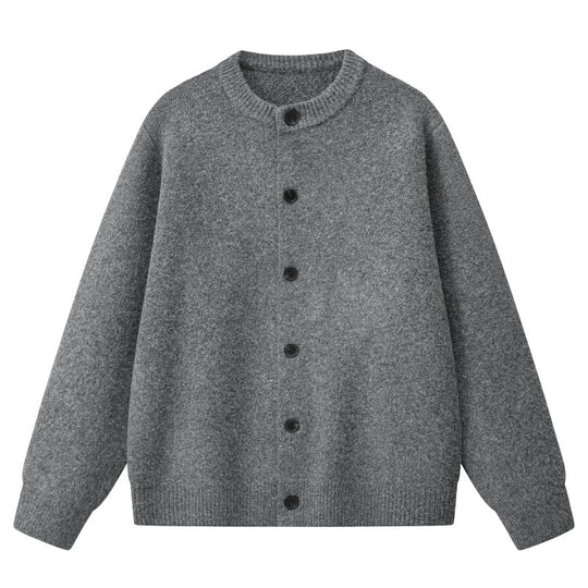 Damen Oversize Strickjacke im Bomberstil mit Rundhals, geripptem Saum & Ballonärmeln Nord Taschen