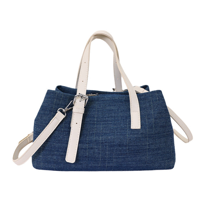 Damen Denim Shopper-Tasche mit abnehmbarem Anhänger Nord Taschen