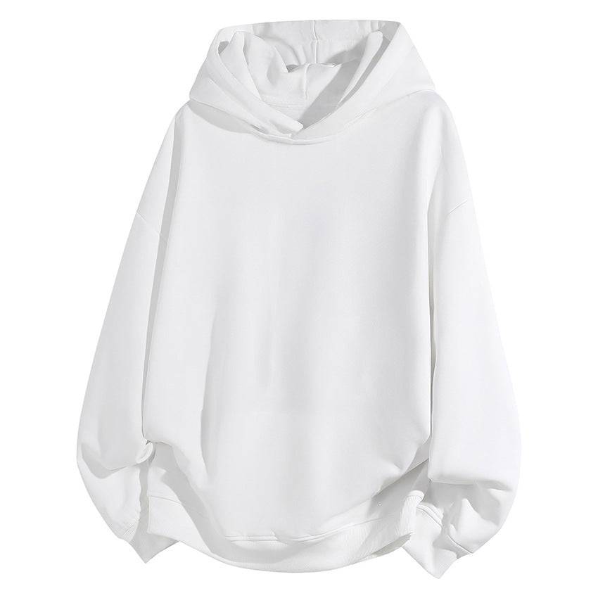 Damen Oversize Kapuzenpullover aus weichem Baumwollmix mit geripptem Saum und Raglanärmeln Nord Taschen