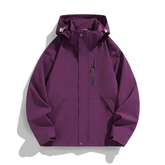 Damen Oversize Softshell-Kapuzenjacke mit Drop-Shoulder, verdeckten Reißverschlüssen und Kordelzug Nord Taschen