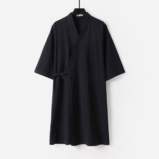 Damen Kimono-Wickelkleid mit Bindegürtel und aufgesetzten Taschen Nord Taschen