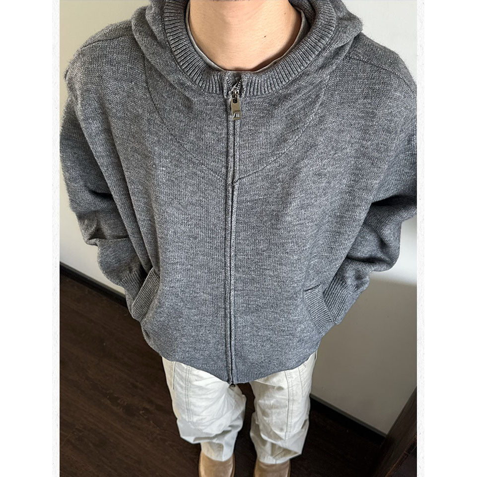 Herren Modische Strickjacke mit Kapuze Nord Taschen