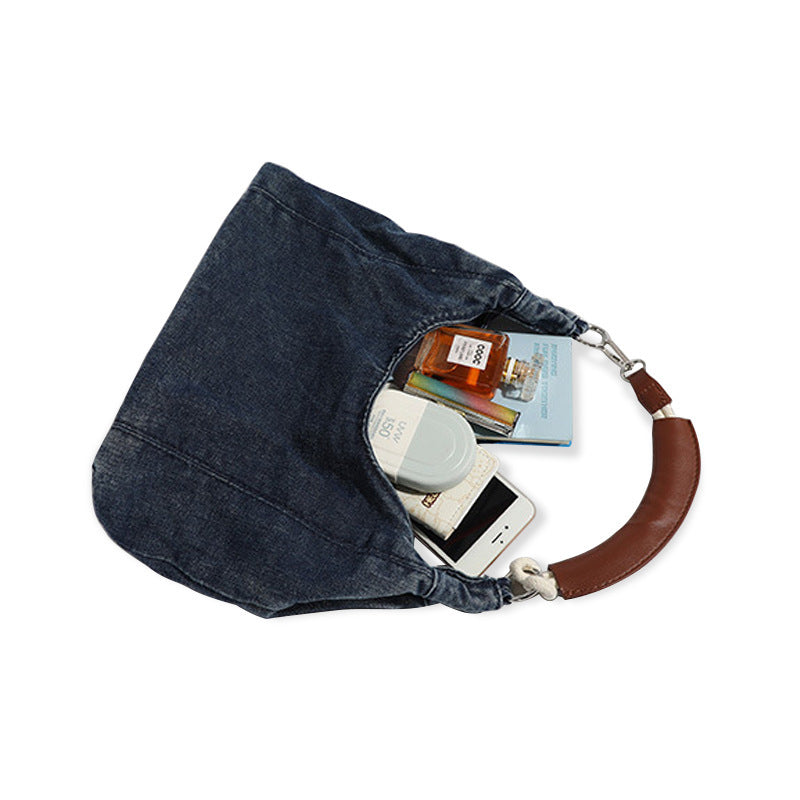 Damen Hobo-Tasche aus hochwertigem Denim mit eleganter Lederverstärkung Nord Taschen