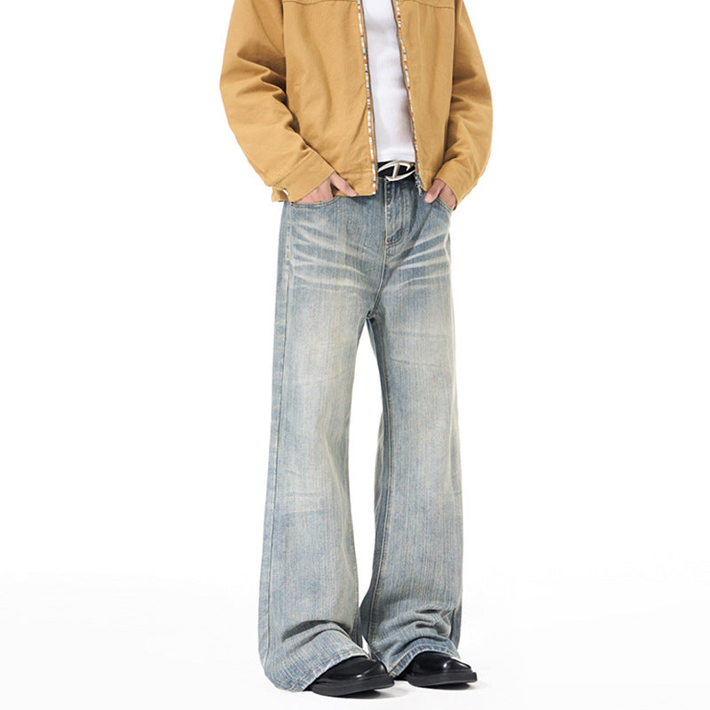 Herren Extraweit geschnittene Vintage-Baggy-Jeans mit tiefem Schritt und ausladendem Saum Nord Taschen