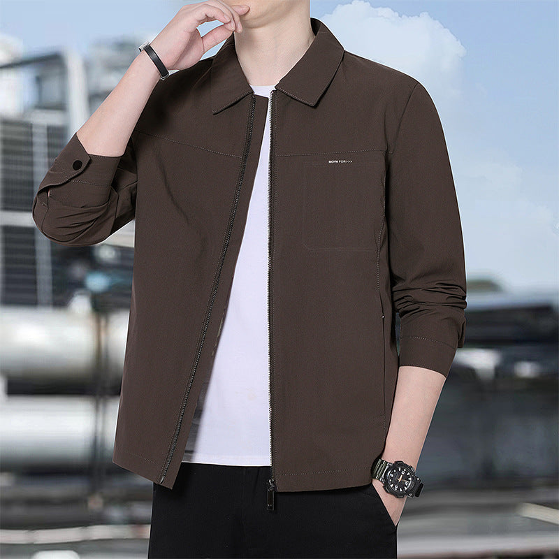 Herren leichte urbane Übergangsjacke mit Reißverschluss, Stehkragen und minimalistischem Design Nord Taschen