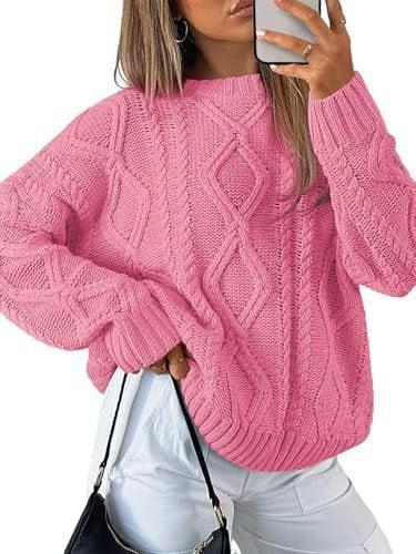 Damen Grobstrickpullover im Zopfmuster mit lässigem Oversize-Schnitt Nord Taschen