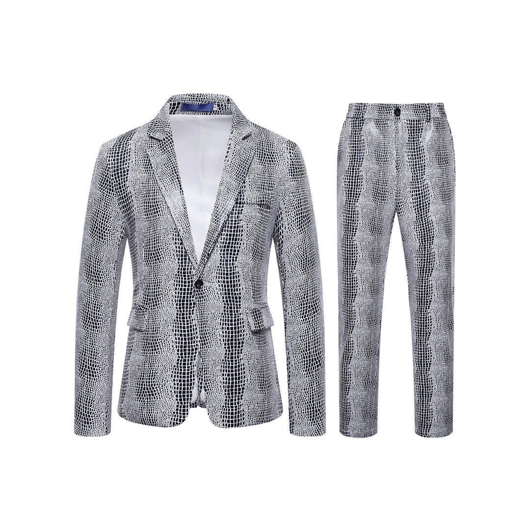 Herren Zweiteiliges Glamour-Anzugset mit metallischem Kroko-Effekt und schmaler Silhouette Nord Taschen