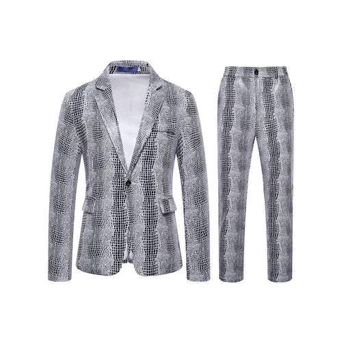 Herren Zweiteiliges Glamour-Anzugset mit metallischem Kroko-Effekt und schmaler Silhouette Nord Taschen