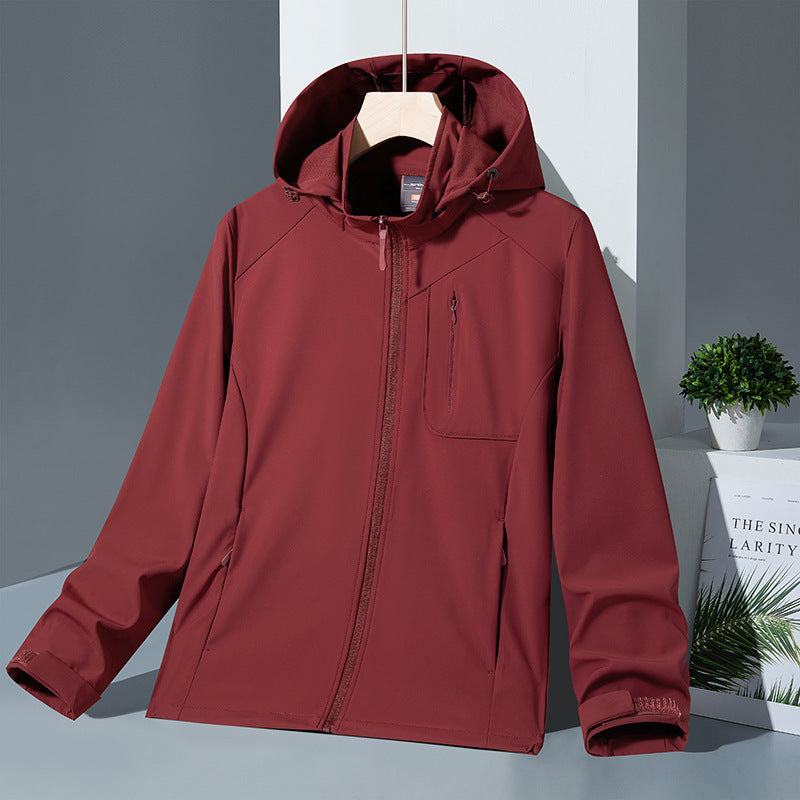 Damen Leichte Softshell-Kapuzenjacke mit wind- und wasserabweisender Membran und Brust-Reißverschlusstasche Nord Taschen