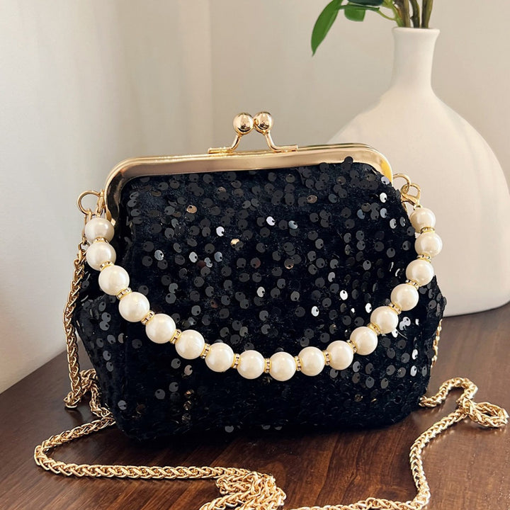Damen Glamouröse Clutch-Tasche mit Perlenakzenten Nord Taschen