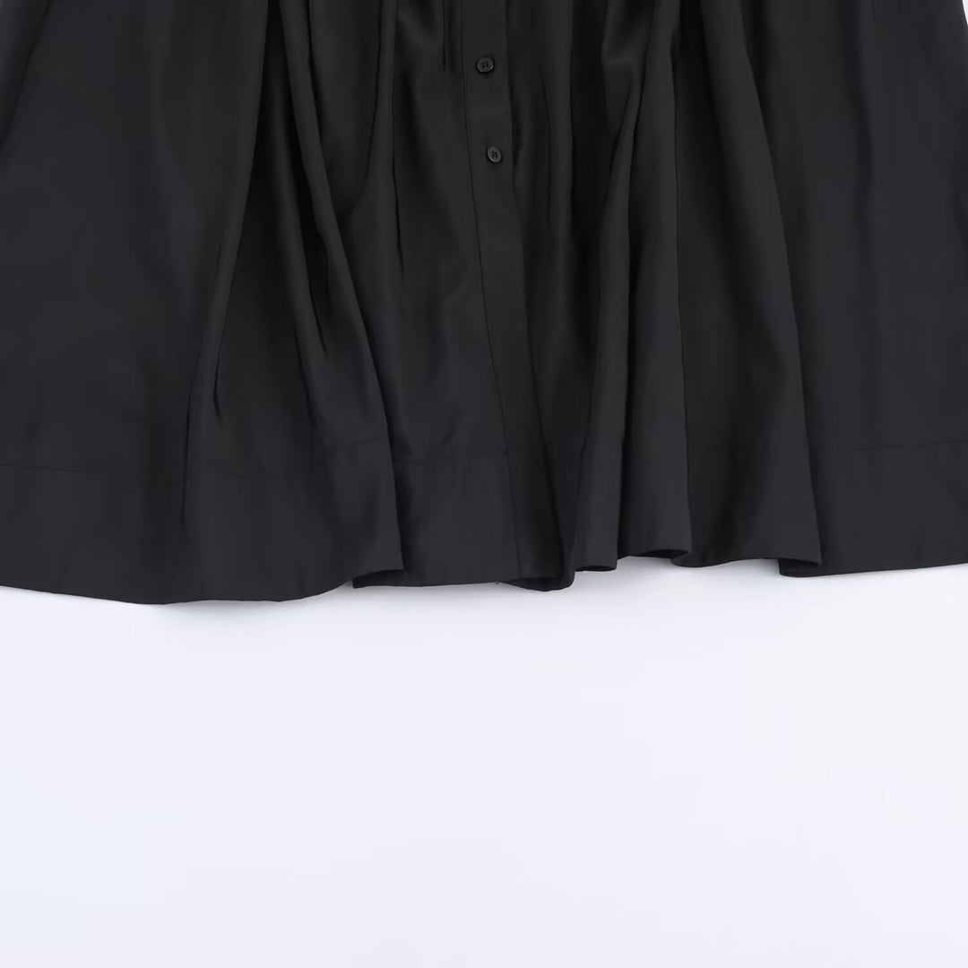 Damen Maxikleid im Hemdblusenstil mit Bindegürtel und schwingendem A‑Linienrock Nord Taschen