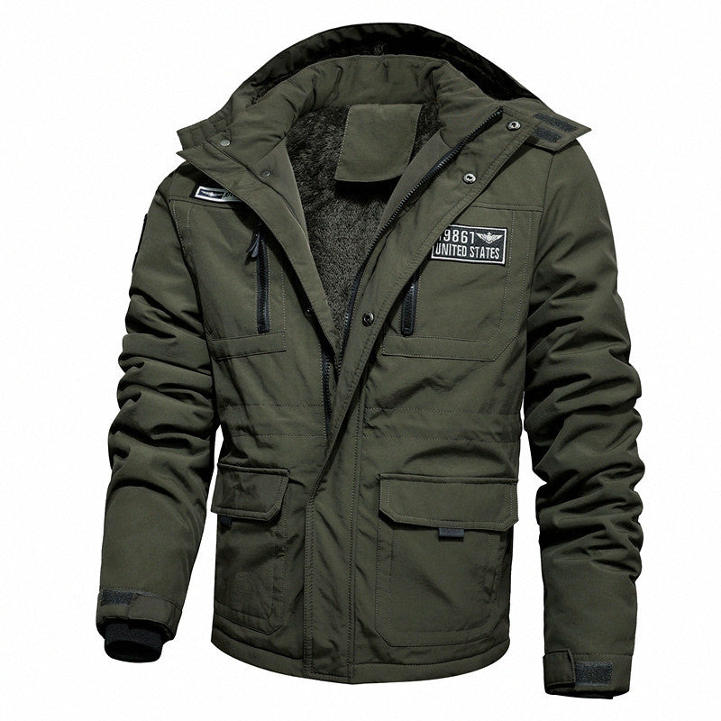 Herren Thermo-Outdoorparka mit Kunstfellkapuze, gesteppter Innenfütterung und multifunktionalen Taschen Nord Taschen