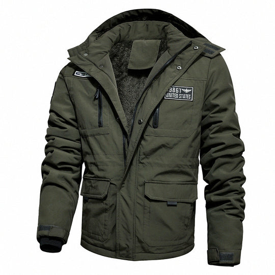Herren Thermo-Outdoorparka mit Kunstfellkapuze, gesteppter Innenfütterung und multifunktionalen Taschen Nord Taschen