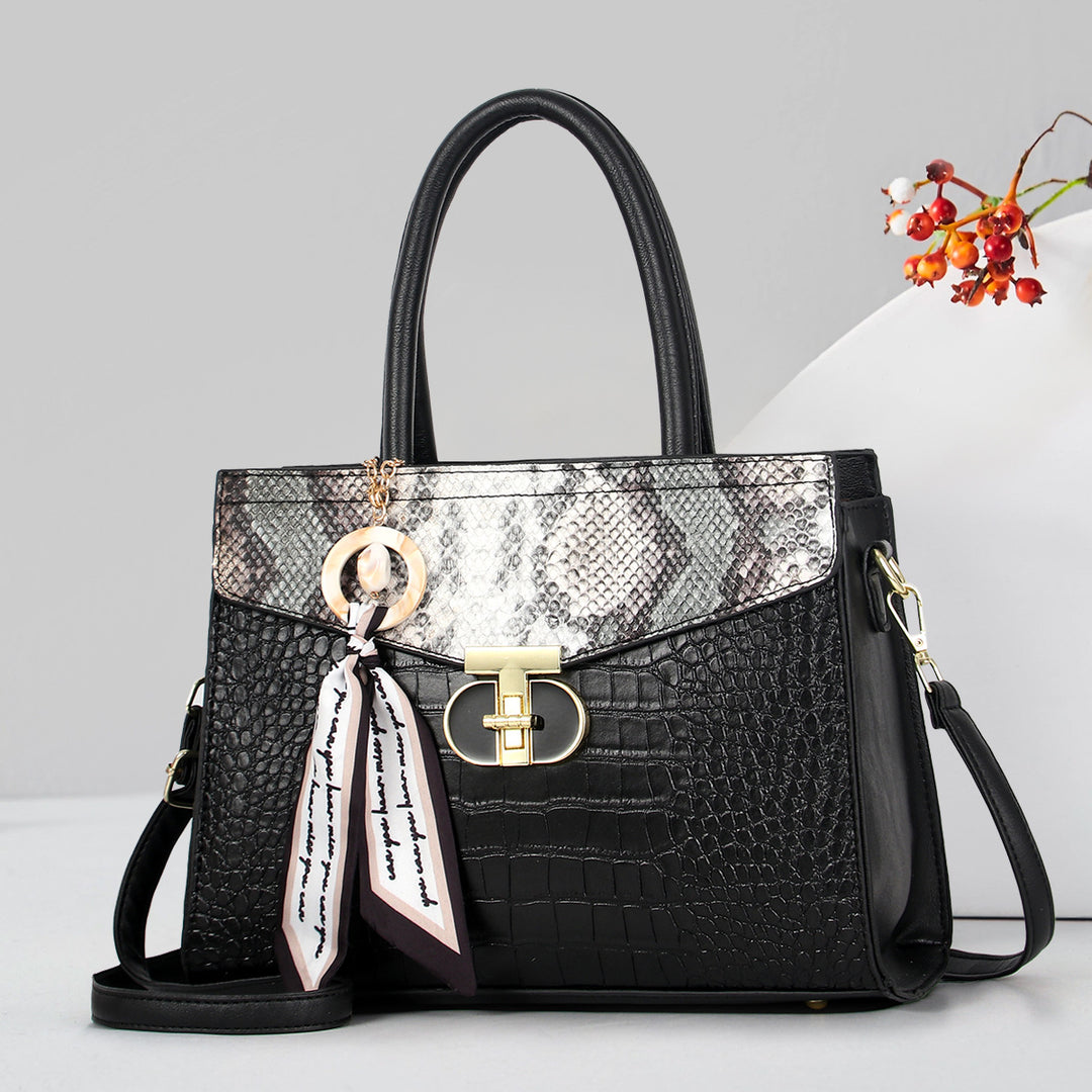 Damen elegante Handtasche mit Schlangenpräge Nord Taschen