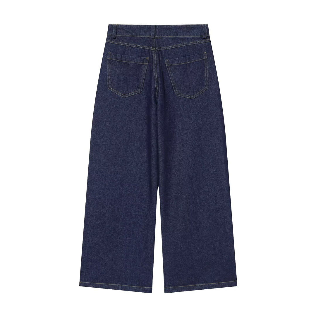 Damen Hochtaillierte Jeanshose kurz geschnitten mit weitem Bein und Fünf‑Taschen‑Schnitt Nord Taschen