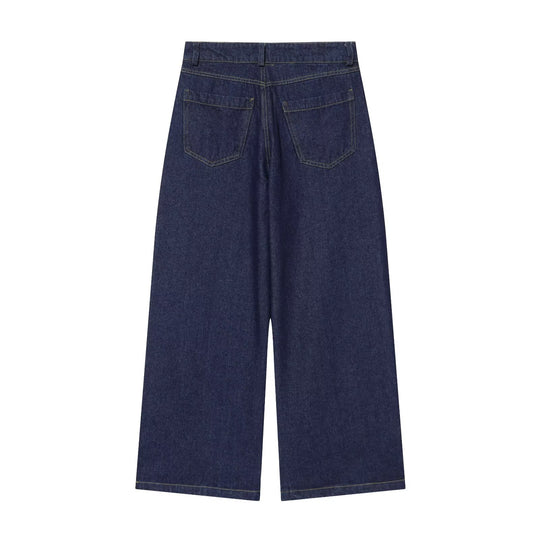 Damen Hochtaillierte Jeanshose kurz geschnitten mit weitem Bein und Fünf‑Taschen‑Schnitt Nord Taschen