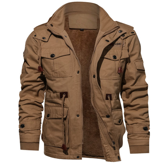 Herren Canvas-Fieldparka mit gefütterter Thermo-Innenlage, Multifunktions‑Taschen und Kapuze Nord Taschen