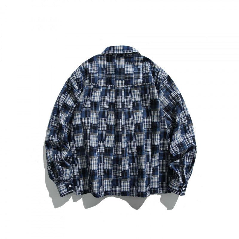 Unisex Kariertes Overshirt im Boxy‑Cut mit Brusttasche und Hemdkragen Nord Taschen