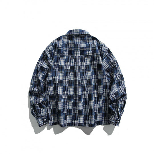 Unisex Kariertes Overshirt im Boxy‑Cut mit Brusttasche und Hemdkragen Nord Taschen