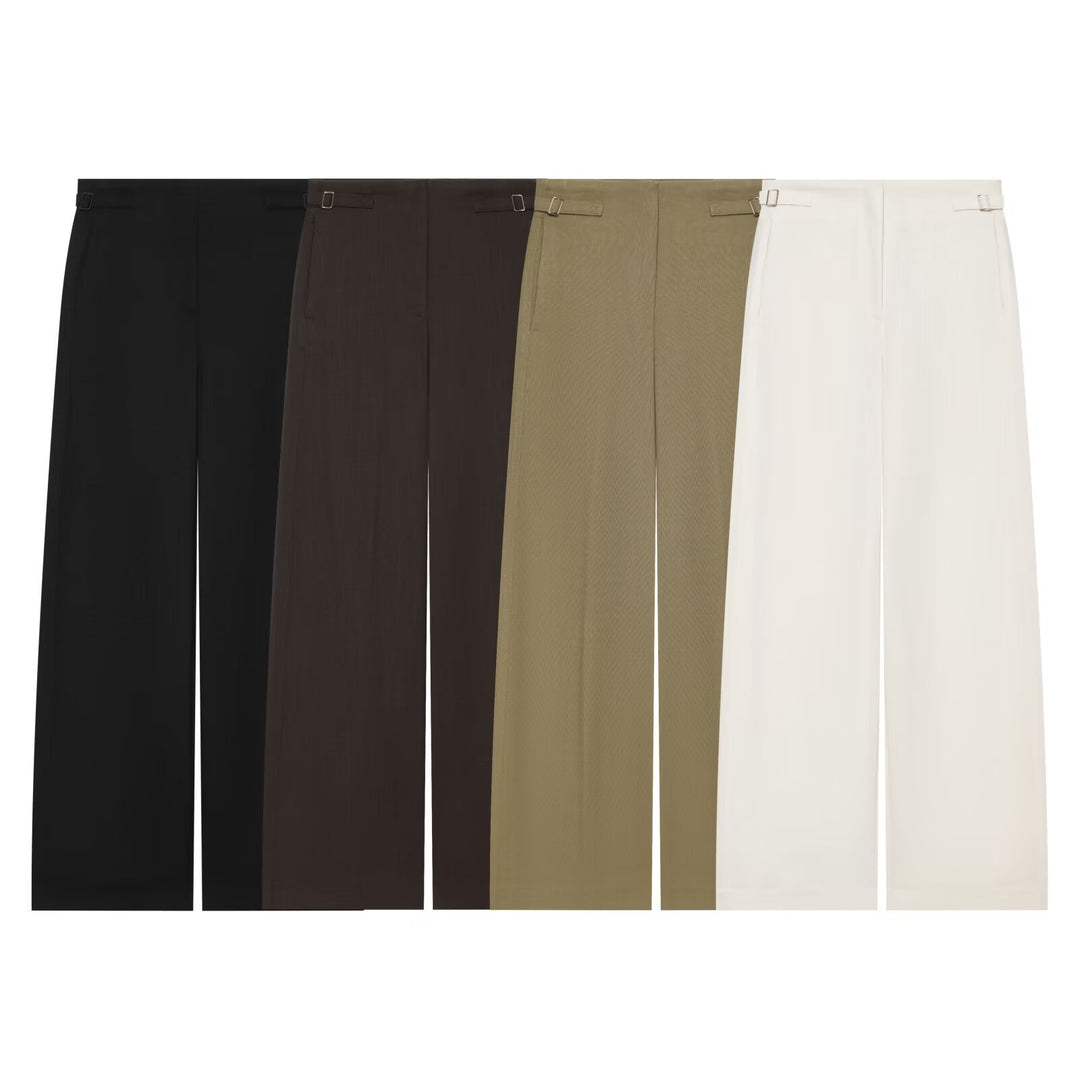 Damen Weite High Waist Culotte‑Hose mit klarer Frontnaht und seitlichen Taillenriegeln Nord Taschen