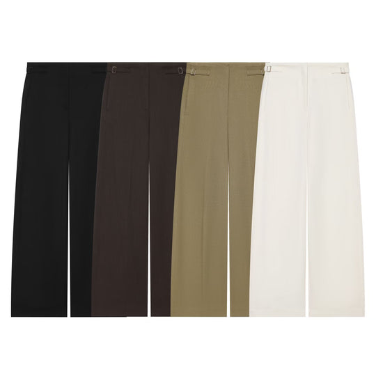 Damen Weite High Waist Culotte‑Hose mit klarer Frontnaht und seitlichen Taillenriegeln Nord Taschen