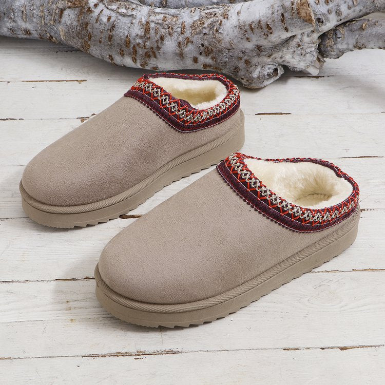 Damen  gefütterte Kuschel-Pantoletten mit besticktem Schaftrand, weichem Faux‑Fellfutter und profilierter Anti-Rutsch‑Sohle Nord Taschen