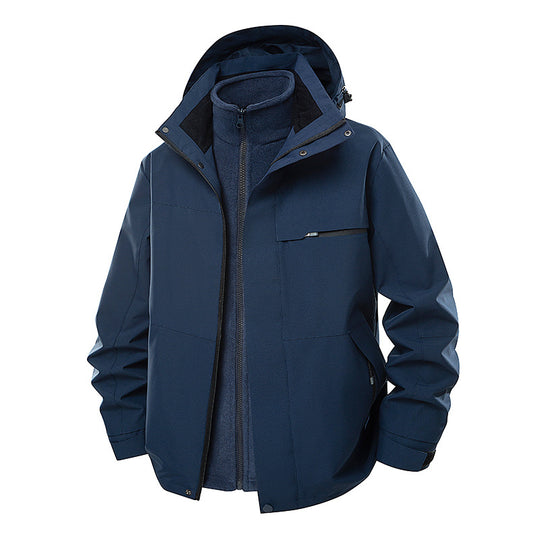 Herren Wasserdichte Outdoor-Jacke mit verstellbarer Kapuze Nord Taschen