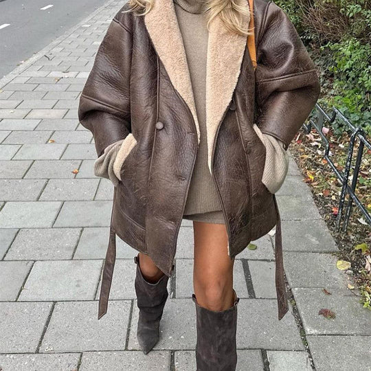 Damen Lässige jacke mit weichem Futter und praktischen Taschen Nord Taschen