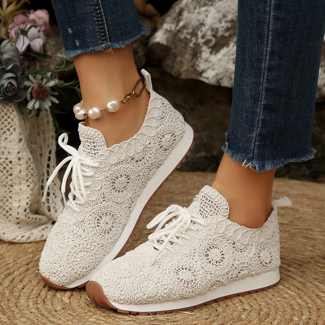 Damen Sneakers mit filigranem Häkeldesign und bequemem Fußbett - Vittorelli