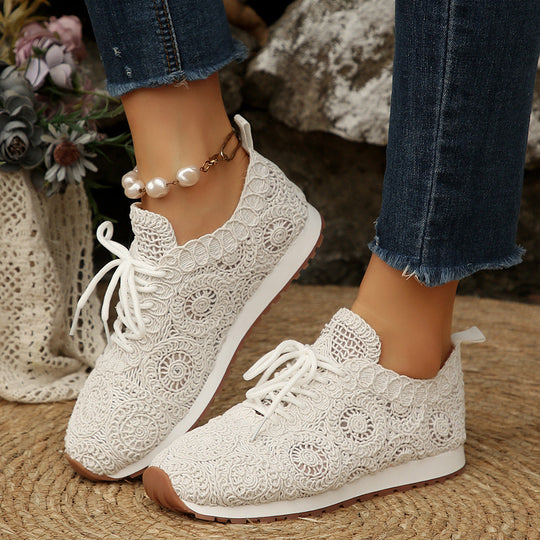 Damen Sneakers mit filigranem Häkeldesign und bequemem Fußbett - Vittorelli
