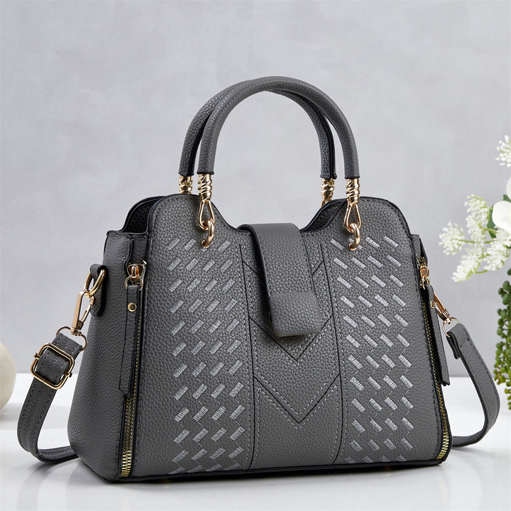Damen Designer-Handtasche mit strukturiertem Obermaterial und abnehmbarem Schultergurt Nord Taschen