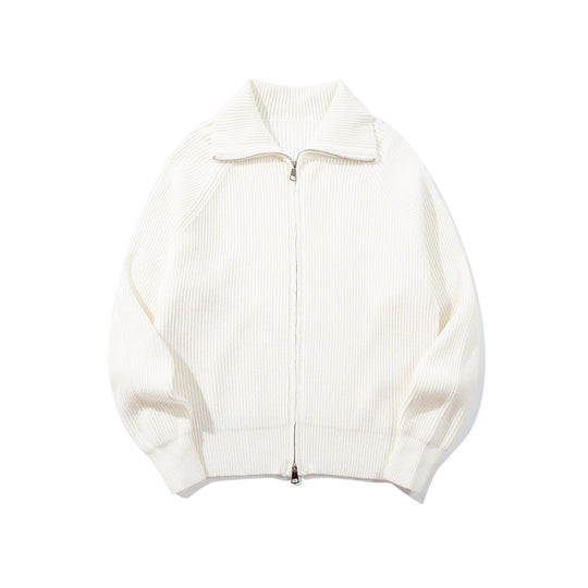 Damen Gerippte Strick‑Zipjacke mit hohem Stehkragen, Raglanärmeln und Boxy‑Schnitt Nord Taschen