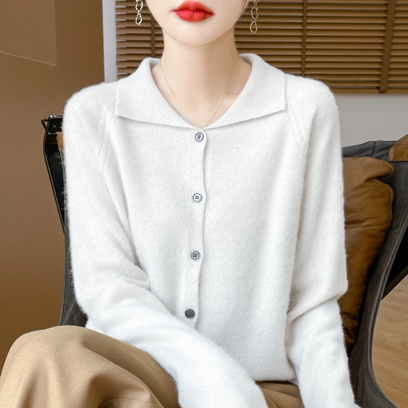 Damen Kuscheliger Reverskragen-Cardigan im Kaschmir-Look mit Mohair-Effekt Nord Taschen