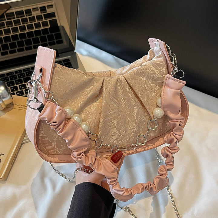 Damen elegante Umhängetasche mit raffiniertem Perlenschmuck Nord Taschen