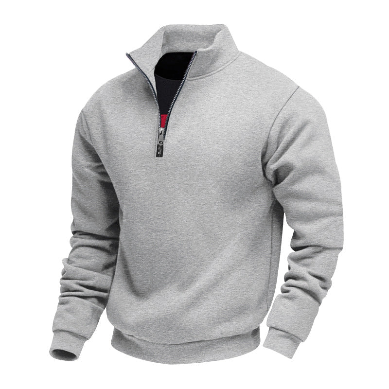 Herren sportlicher Sweatshirt mit modernem Stehkragen und Reißverschluss - Arvani