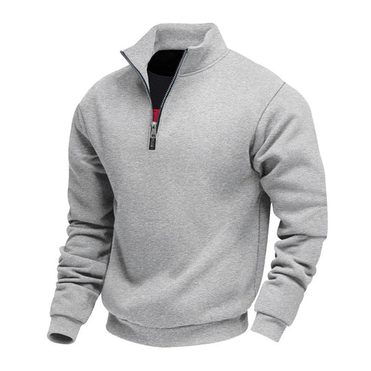 Herren sportlicher Sweatshirt mit modernem Stehkragen und Reißverschluss - Arvani