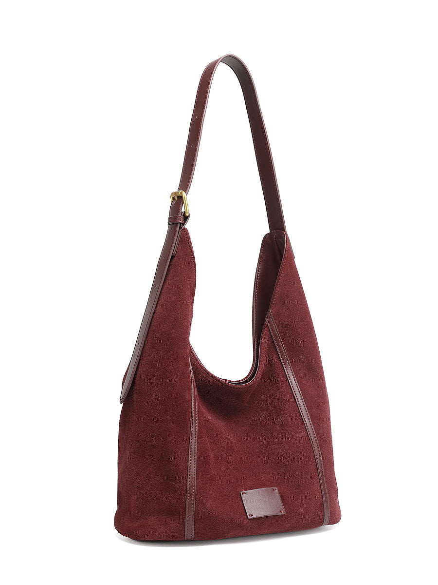 Damen Hobo-Tasche aus hochwertigem Wildleder mit elegantem Tragegriff Nord Taschen