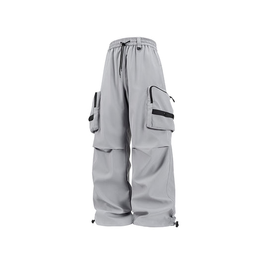 Herren Weite Utility-Cargohose mit großvolumigen Klappentaschen und Kordelzugbund Nord Taschen