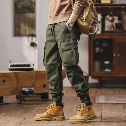 Herren Cargo-Jogginghose mit Kneebel-Taschen, Tunnelzugbund und gerafften Bündchen Nord Taschen