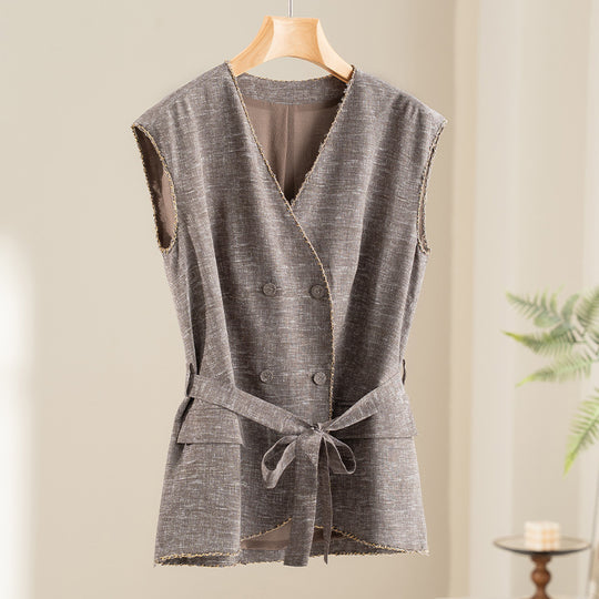 Damen Weite Plissee-Hose mit hohem Elastikbund und Relaxed-Fit Nord Taschen