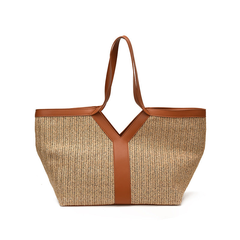 Damen elegante Strandtasche mit einzigartigem geflochtenem Design und robusten Lederakzenten Nord Taschen
